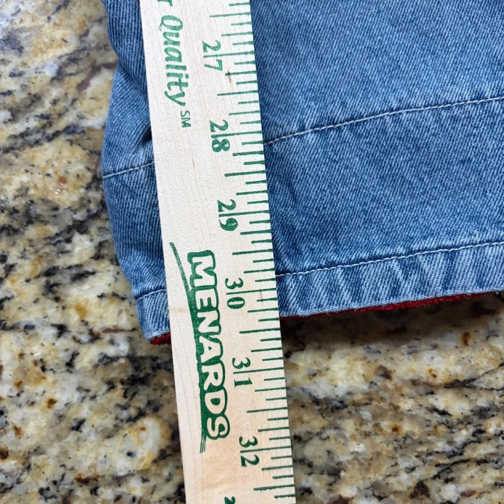 Vintage Old Navy Ski Patrol Fleece Lined Denim Overalls Kids 24-30 M Red Blue